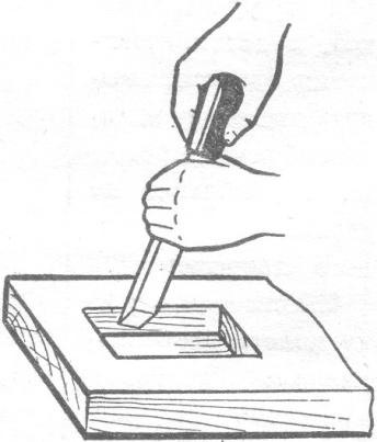 Долбление древесины. Долбление и зачистка прямоугольных отверстий (гнёзд). «Долбление и резание древесины стамесками» ЛР рисунки. Последовательность долбления гнезда.