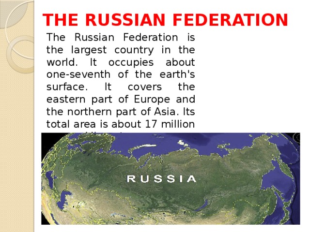 The russian federation s total area is