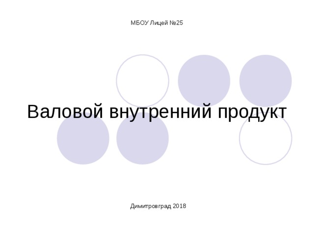 МБОУ Лицей №25            Валовой внутренний продукт Димитровград 2018